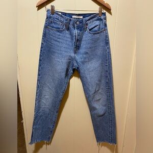 Levi’s Wedgie distressed hem jeans